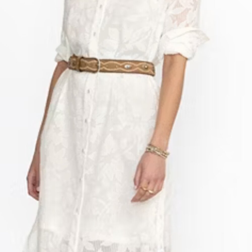 Johnny Was Sheer White Floral Midi Dress or Open Jacket XS - Picture 3 of 9